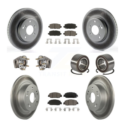 Hub Bearing Coat Brake Rotor Pads Front Rear Kit (10Pc) For 16-22 Honda HR-V AWD