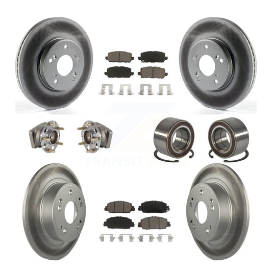Hub Bearing Coat Brake Rotor Pads Front Rear Kit (10Pc) For 16-22 Honda HR-V AWD
