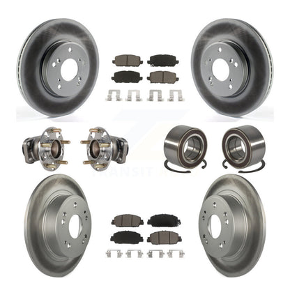 Hub Bearing Coat Brake Rotor Pads Front Rear Kit (10Pc) For 16-22 Honda HR-V FWD