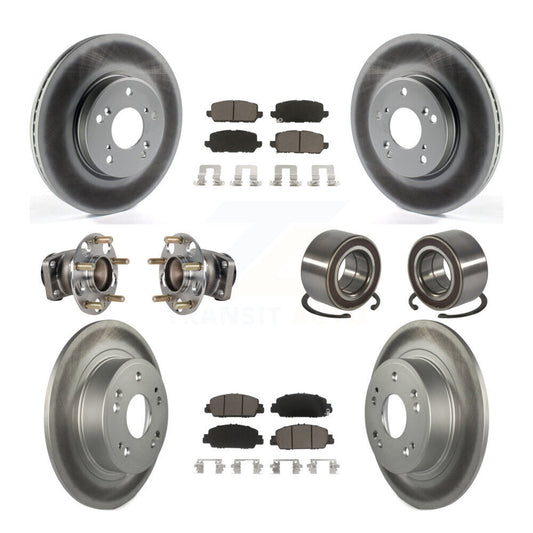 Hub Bearing Coat Brake Rotor Pads Front Rear Kit (10Pc) For 16-22 Honda HR-V FWD