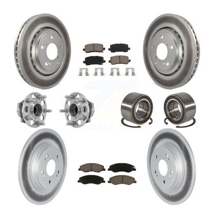 Hub Bearing Coated Brake Rotor Pad Front Rear Kit (10Pc) For 18-23 Honda Odyssey