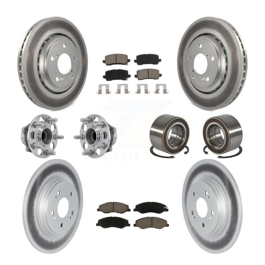 Hub Bearing Coated Brake Rotor Pad Front Rear Kit (10Pc) For 18-23 Honda Odyssey