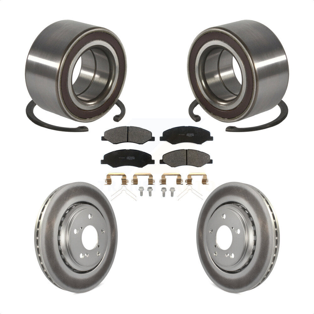 Wheel Bearing Coated Disc Brake Rotor Pads Front Kit For 2018-2023 Honda Odyssey