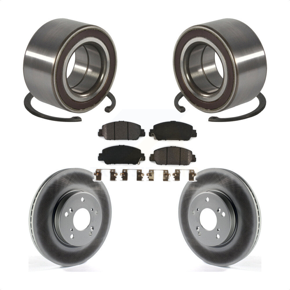 Wheel Bearing Coated Disc Brake Rotor And Pad Front Kit For 2016-2022 Honda HR-V