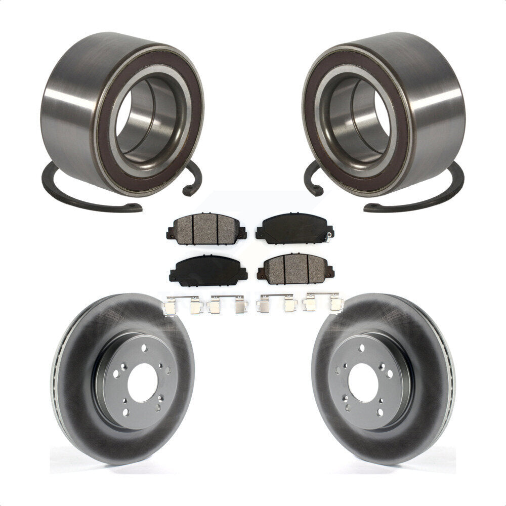 Wheel Bearing Coated Disc Brake Rotor And Pad Front Kit For 2016-2022 Honda HR-V