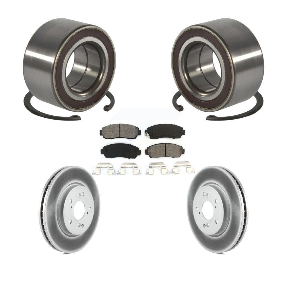 Wheel Bearing Coated Disc Brake Rotor And Pad Front Kit For Honda CR-V Acura RDX