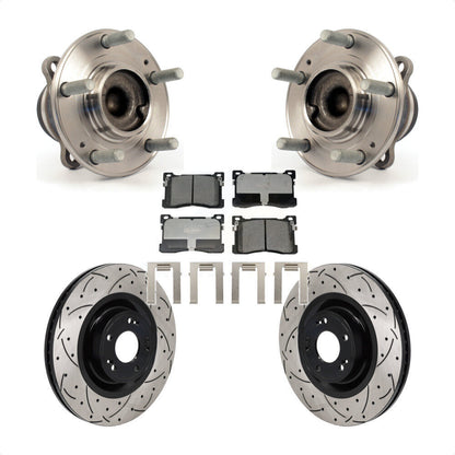 Hub Bearing Drilled Slot Brake Rotor & Pad Front Kit For 2012-2016 Hyundai Equus