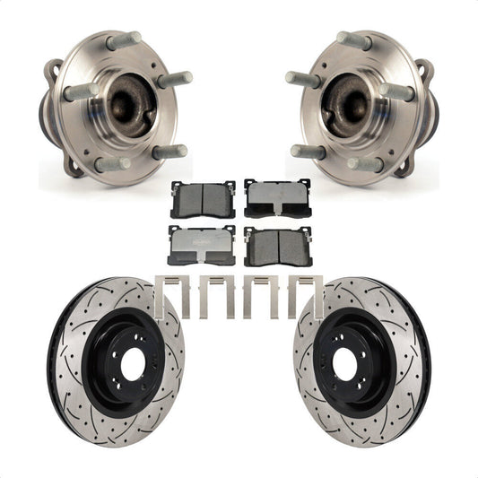 Hub Bearing Drilled Slot Brake Rotor & Pad Front Kit For 2012-2016 Hyundai Equus