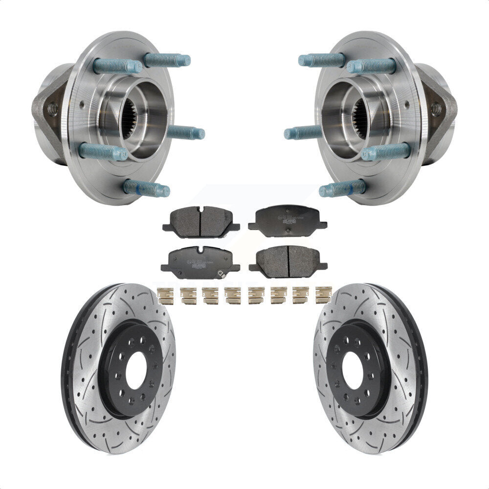 Hub Bearing Coat Drill Slot Brake Rotor Pads Front Kit For Chevrolet Equinox GMC