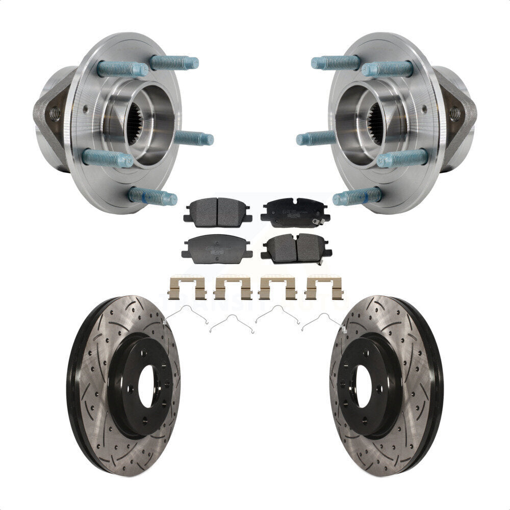 Hub Bearing Coat Drill Slot Brake Rotor Pads Front Kit For Chevrolet Equinox GMC