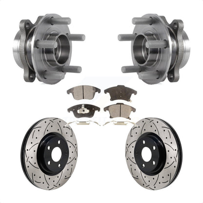 Hub Bearing Drill Slot Brake Rotor Pads Front Kit For 2017-2020 Lincoln MKZ 2.0L