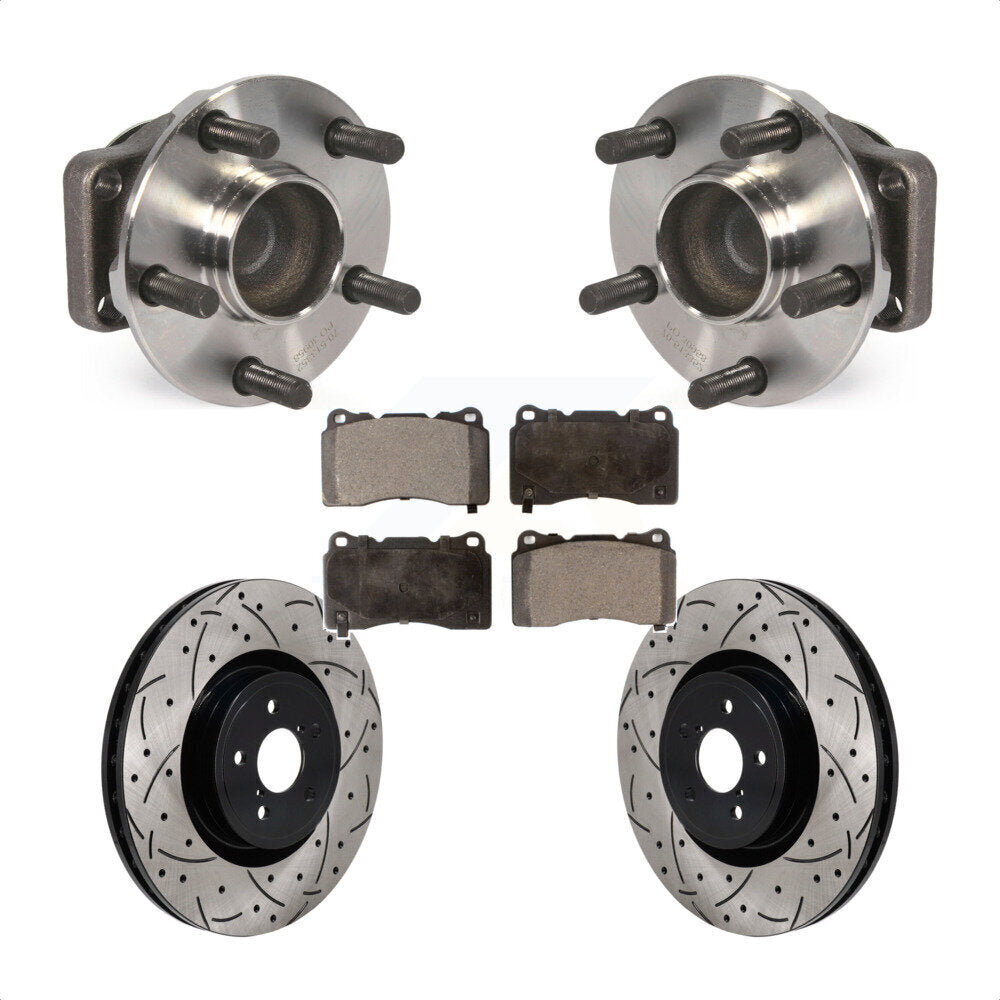 Hub Bearing Coated Drill Slot Brake Rotor Pad Front Kit For Subaru BRZ Toyota 86