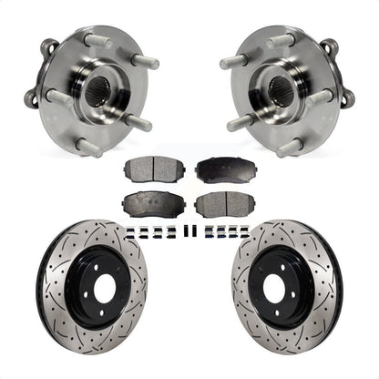 Hub Bearing Drilled Slot Brake Rotor & Pad Front Kit For Mazda CX-5 Turbocharged