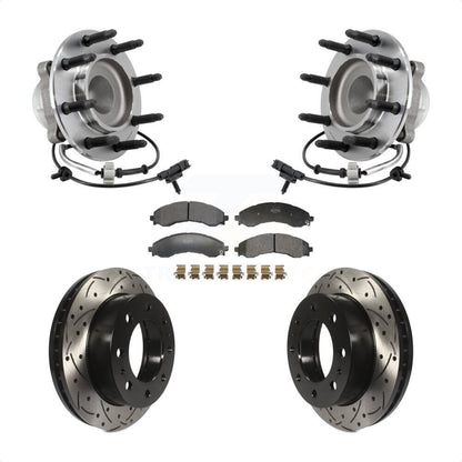 Hub Bearing Drilled Slot Brake Rotor Pad Front Kit For GMC Savana 2500 Chevrolet
