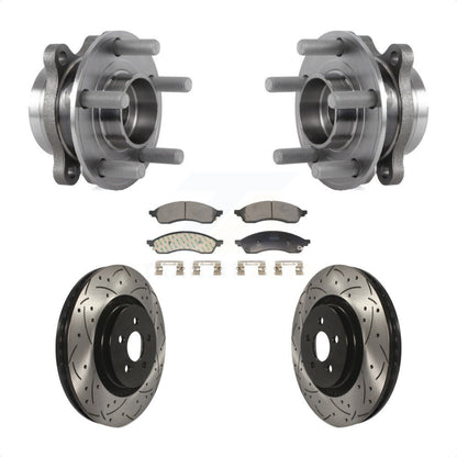 Hub Bearing Assembly Drilled Slot Brake Rotor Pad Front Kit For Lincoln Nautilus