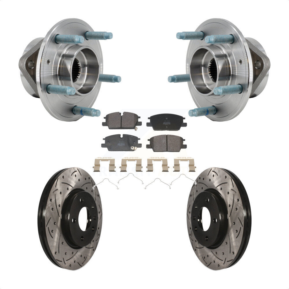 Hub Bearing Coat Drill Slot Brake Rotor Pads Front Kit For Chevrolet Equinox GMC