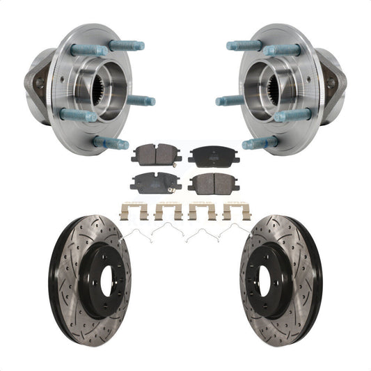 Hub Bearing Coat Drill Slot Brake Rotor Pads Front Kit For Chevrolet Equinox GMC