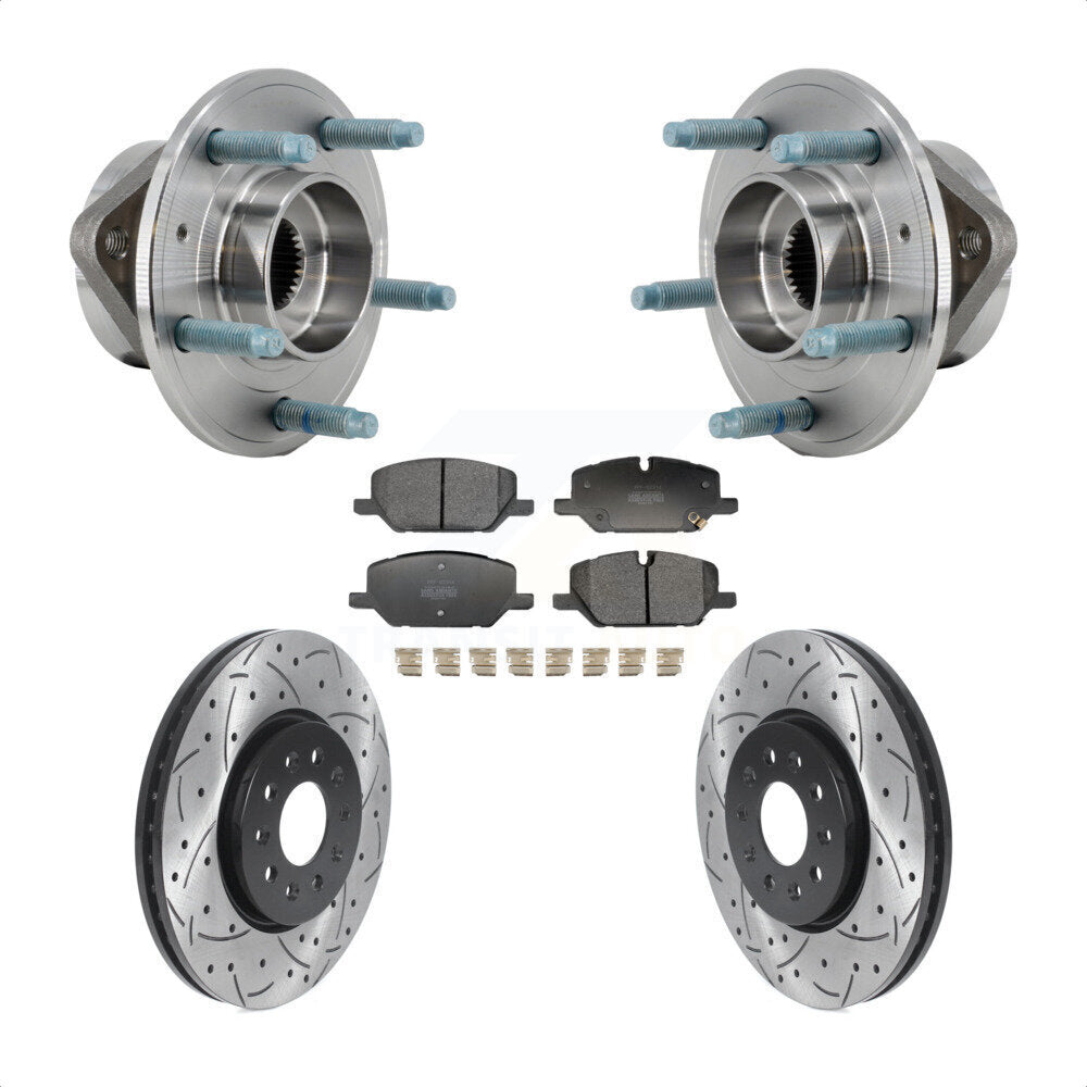 Hub Bearing Coat Drill Slot Brake Rotor Pads Front Kit For Chevrolet Equinox GMC