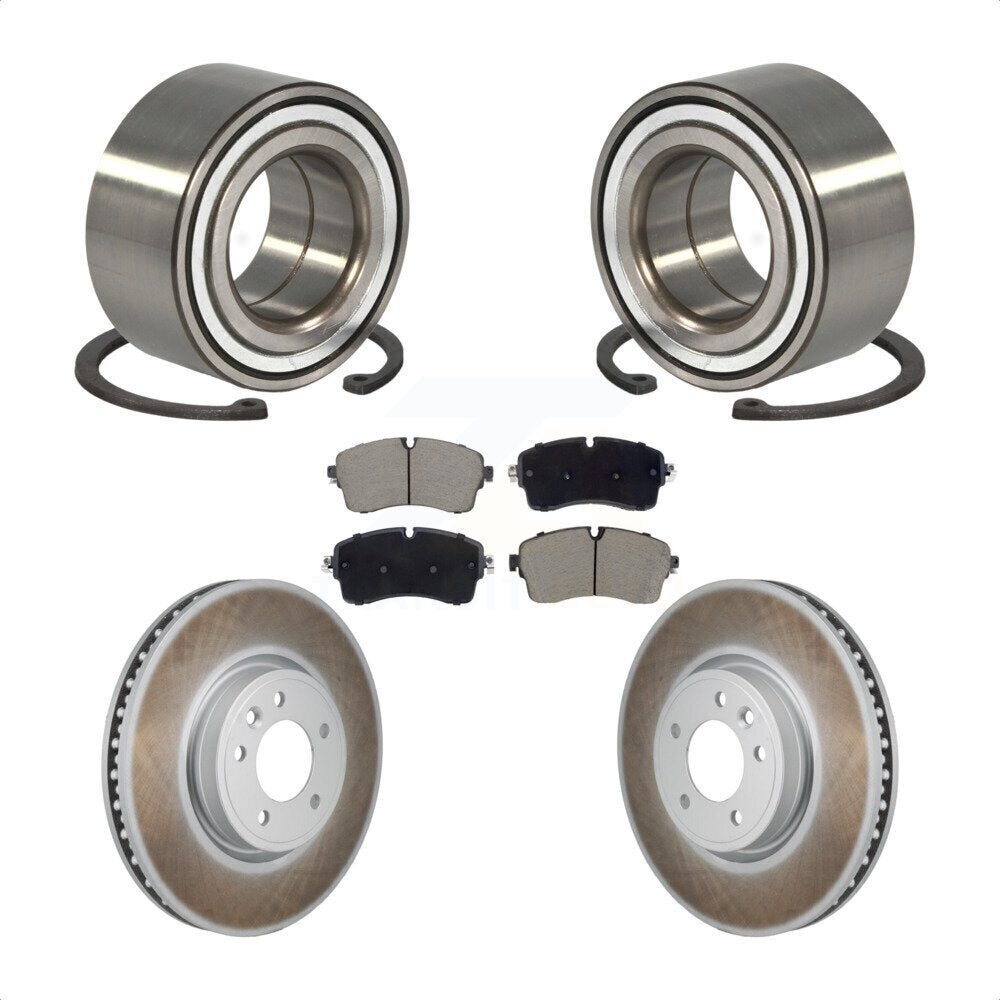 Wheel Bearing Coated Brake Rotor & Pads Front Kit For Land Rover Discovery Range
