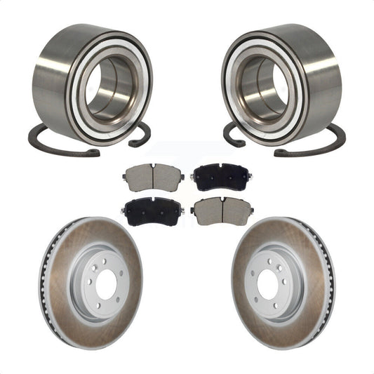Wheel Bearing Coated Brake Rotor & Pads Front Kit For Land Rover Discovery Range