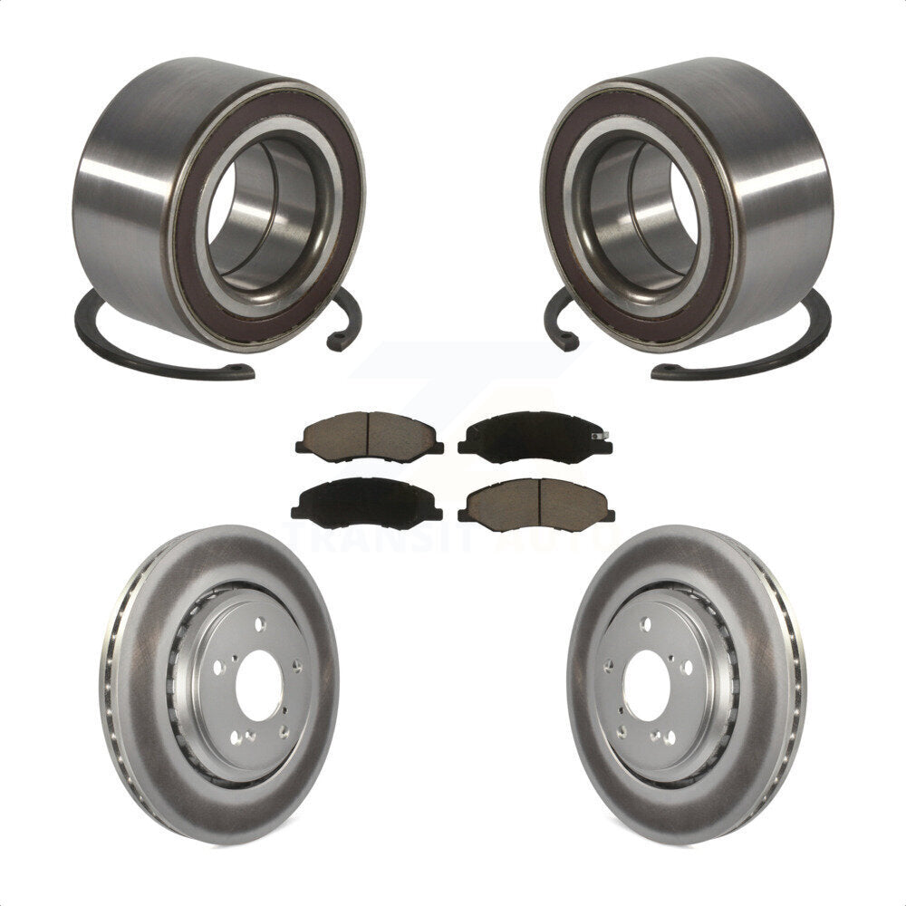 Wheel Bearing Coated Disc Brake Rotor Pads Front Kit For 2018-2023 Honda Odyssey