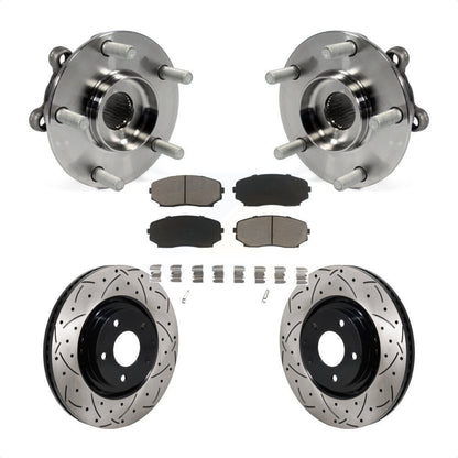 Hub Bearing Drilled Slot Brake Rotor & Pad Front Kit For Mazda CX-5 Turbocharged