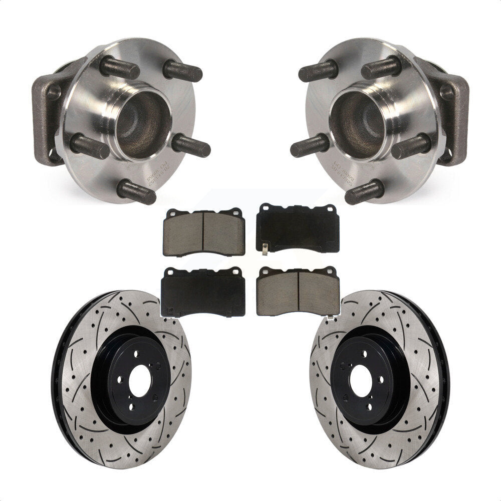 Hub Bearing Coated Drill Slot Brake Rotor Pad Front Kit For Subaru BRZ Toyota 86