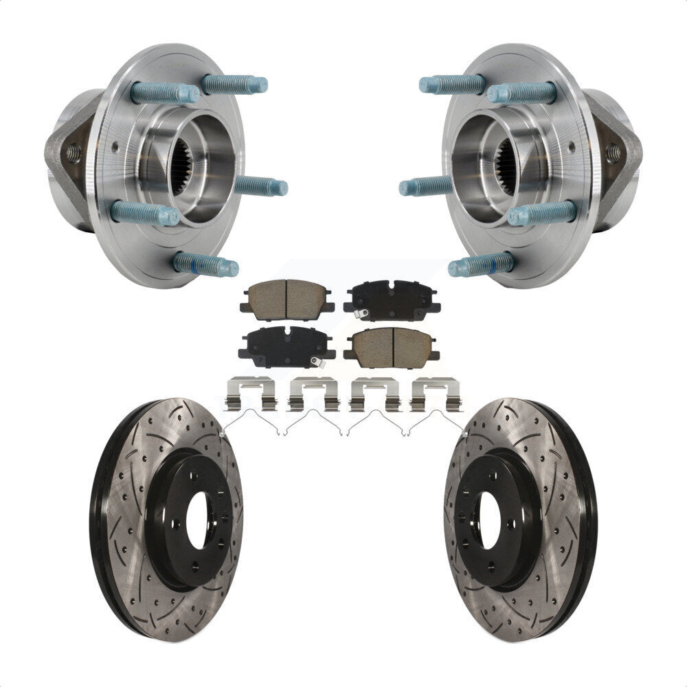 Hub Bearing Coat Drill Slot Brake Rotor Pads Front Kit For Chevrolet Equinox GMC