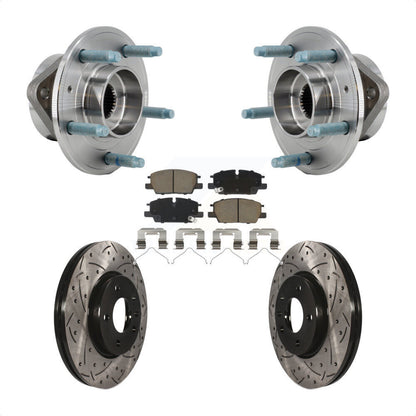 Hub Bearing Coat Drill Slot Brake Rotor Pads Front Kit For Chevrolet Equinox GMC