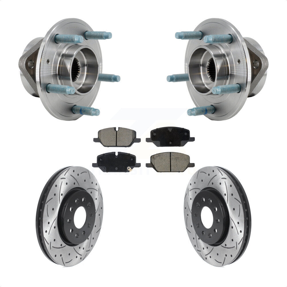 Hub Bearing Coat Drill Slot Brake Rotor Pads Front Kit For Chevrolet Equinox GMC