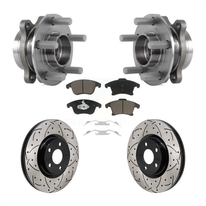 Hub Bearing Drill Slot Brake Rotor Pads Front Kit For 2017-2020 Lincoln MKZ 2.0L