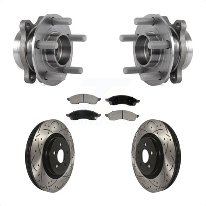 Hub Bearing Assembly Drilled Slot Brake Rotor Pad Front Kit For Lincoln Nautilus