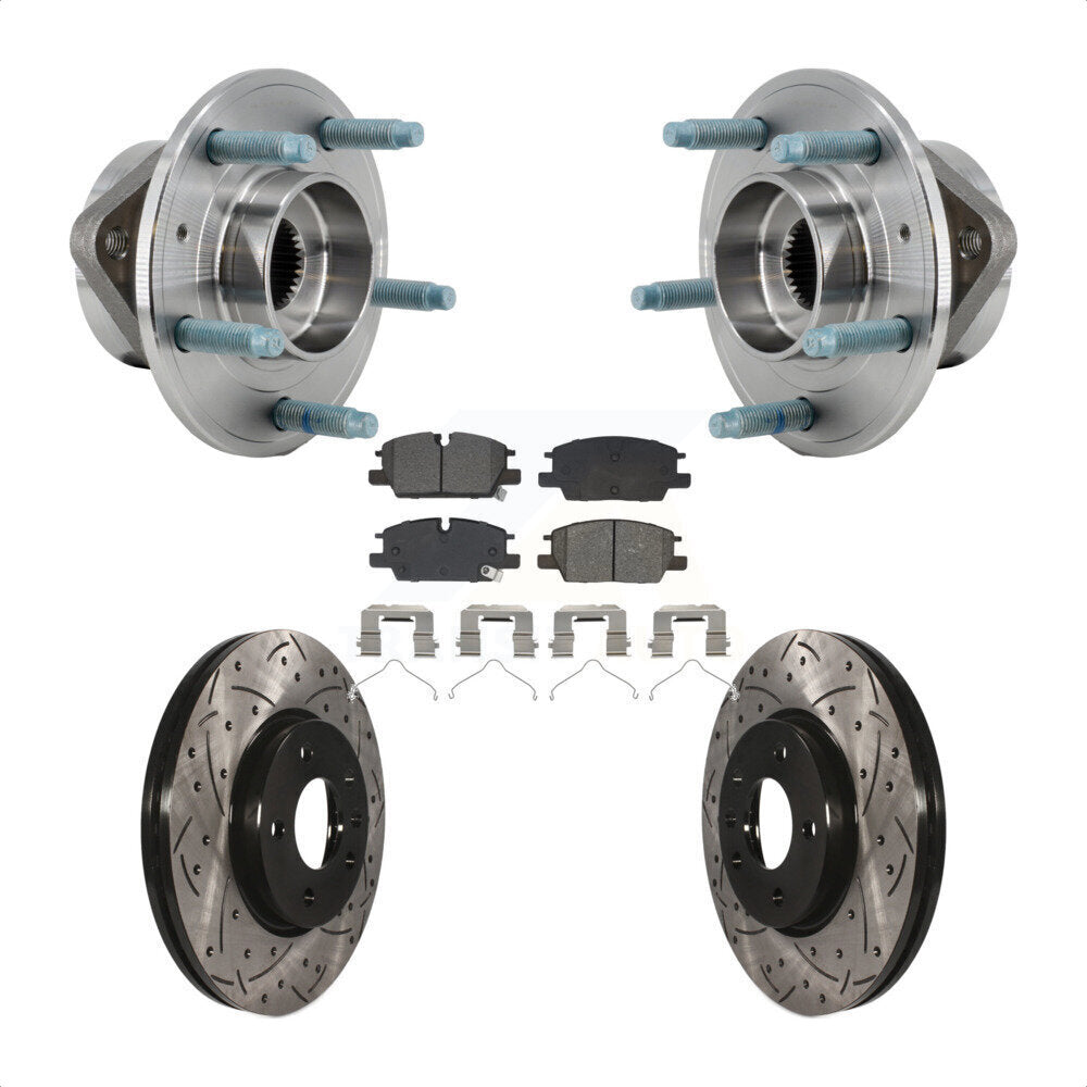 Hub Bearing Coat Drill Slot Brake Rotor Pads Front Kit For Chevrolet Equinox GMC