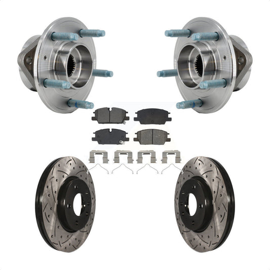 Hub Bearing Coat Drill Slot Brake Rotor Pads Front Kit For Chevrolet Equinox GMC