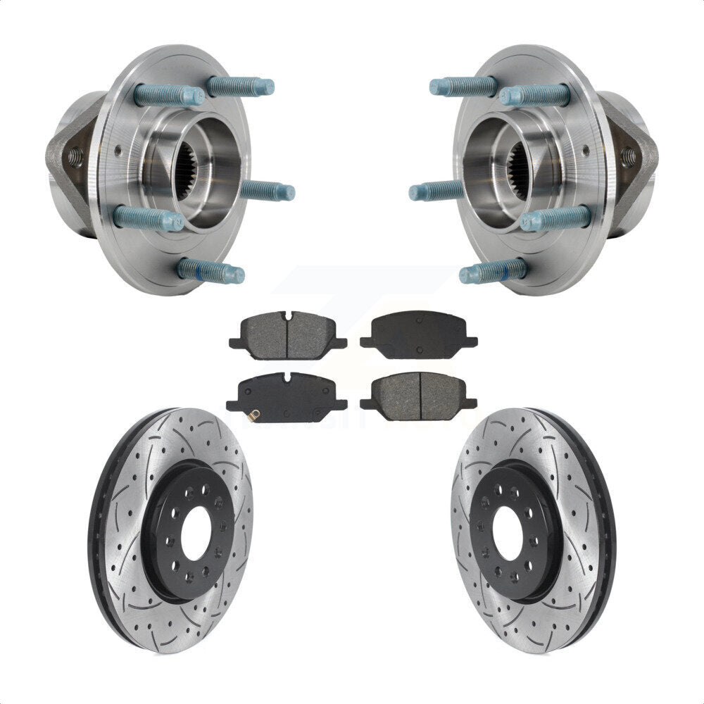 Hub Bearing Coat Drill Slot Brake Rotor Pads Front Kit For Chevrolet Equinox GMC