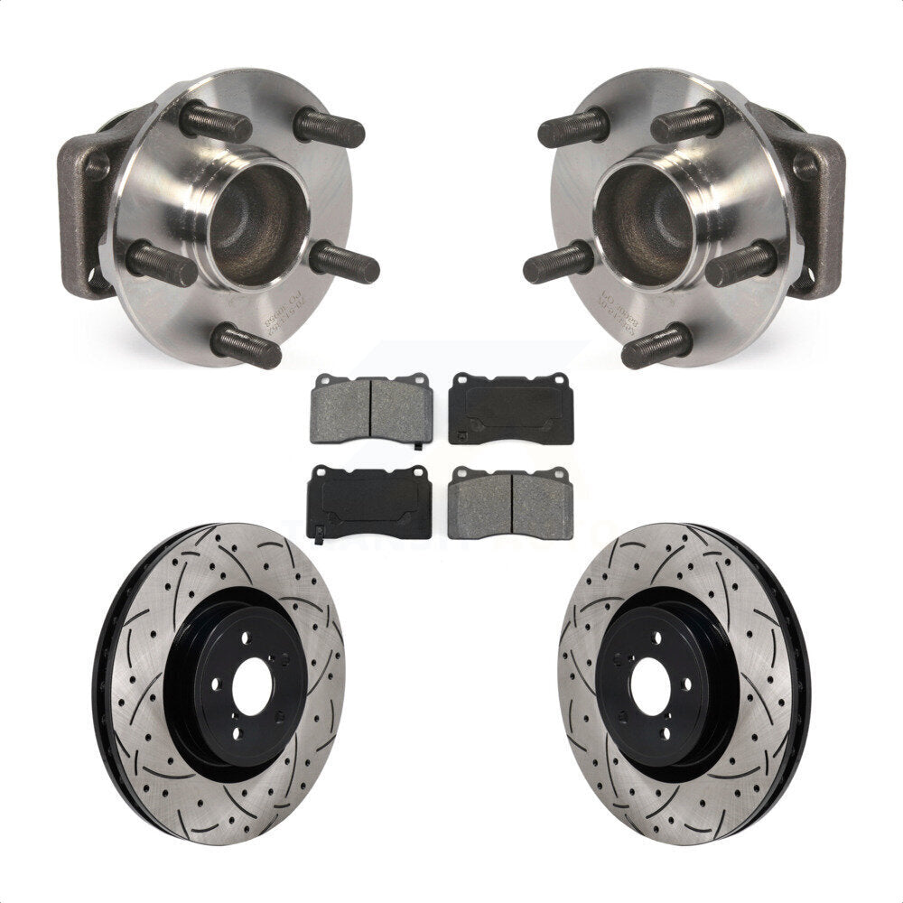 Hub Bearing Coated Drill Slot Brake Rotor Pad Front Kit For Subaru BRZ Toyota 86