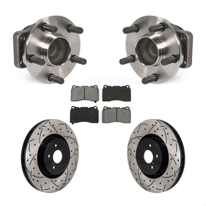 Hub Bearing Coated Drill Slot Brake Rotor Pad Front Kit For Subaru BRZ Toyota 86