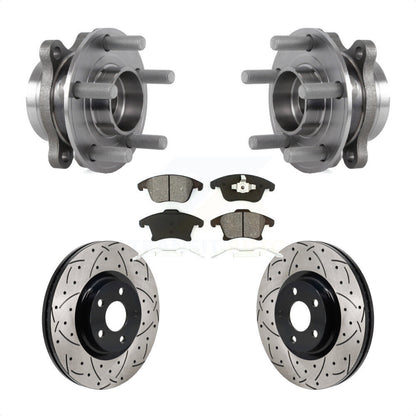 Hub Bearing Drill Slot Brake Rotor Pads Front Kit For 2017-2020 Lincoln MKZ 2.0L