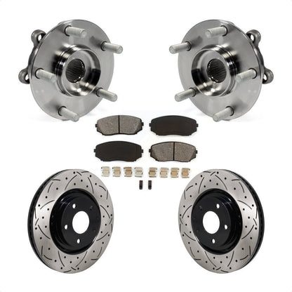 Hub Bearing Drilled Slot Brake Rotor & Pad Front Kit For Mazda CX-5 Turbocharged