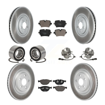 Hub Bearing Coated Disc Brake Rotor Pad Shoe Front Rear Kit (10Pc) For Jaguar XJ
