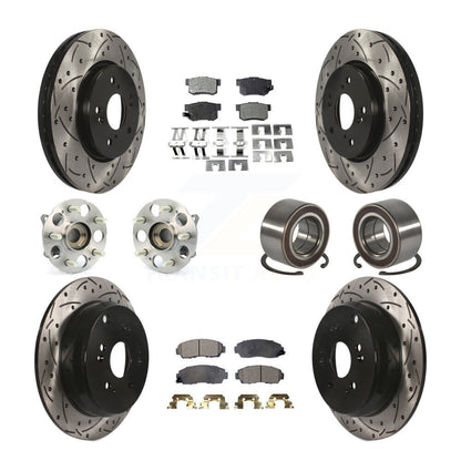 Hub Bearing Coated Disc Brake Rotor And Pads Front Rear Kit (10Pc) For Acura RDX