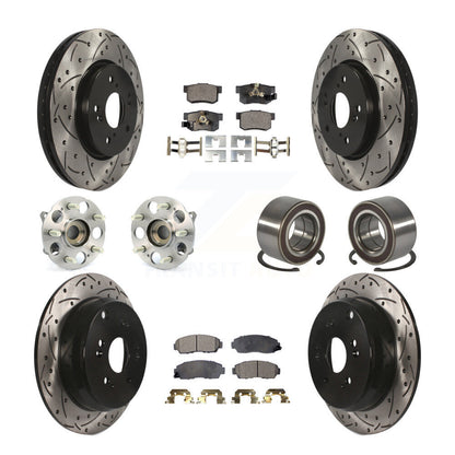 Hub Bearing Coat Brake Rotor Pads Front Rear Kit (10Pc) For Honda CR-V Acura RDX
