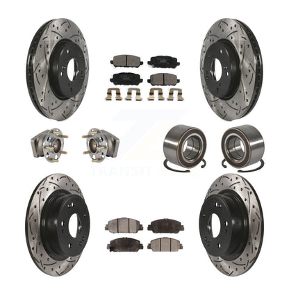 Hub Bearing Coat Brake Rotor Pads Front Rear Kit (10Pc) For 16-22 Honda HR-V AWD