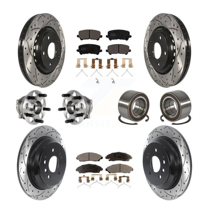 Hub Bearing Coat Brake Rotor Pad Front Rear Kit (10Pc) For 16-22 Honda Pilot AWD