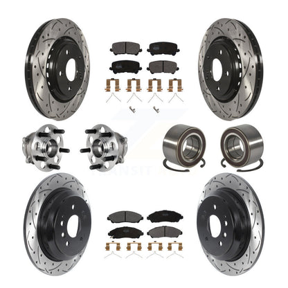 Hub Bearing Coat Brake Rotor Pad Front Rear Kit (10Pc) For 16-22 Honda Pilot AWD