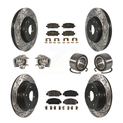 Hub Bearing Coat Brake Rotor Pads Front Rear Kit (10Pc) For 16-22 Honda HR-V AWD