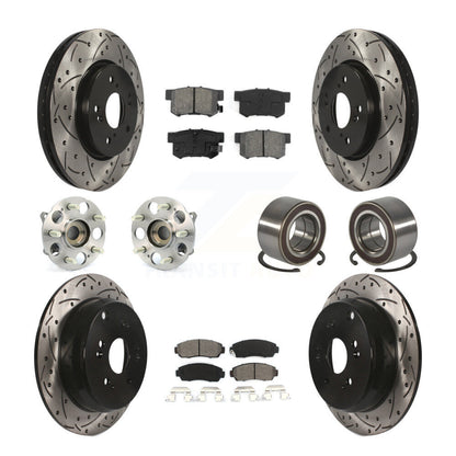 Hub Bearing Coated Disc Brake Rotor And Pads Front Rear Kit (10Pc) For Acura RDX