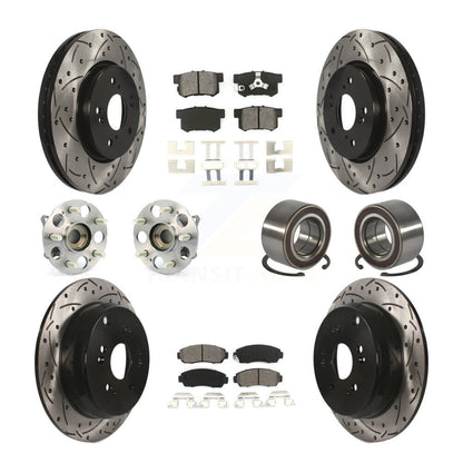 Hub Bearing Coat Brake Rotor Pads Front Rear Kit (10Pc) For Honda CR-V Acura RDX