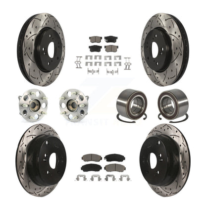 Hub Bearing Coated Disc Brake Rotor And Pads Front Rear Kit (10Pc) For Acura RDX