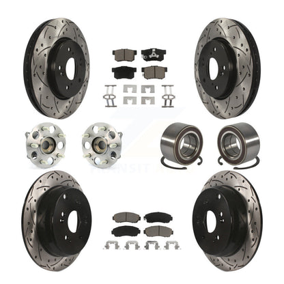 Hub Bearing Coat Brake Rotor Pads Front Rear Kit (10Pc) For Honda CR-V Acura RDX